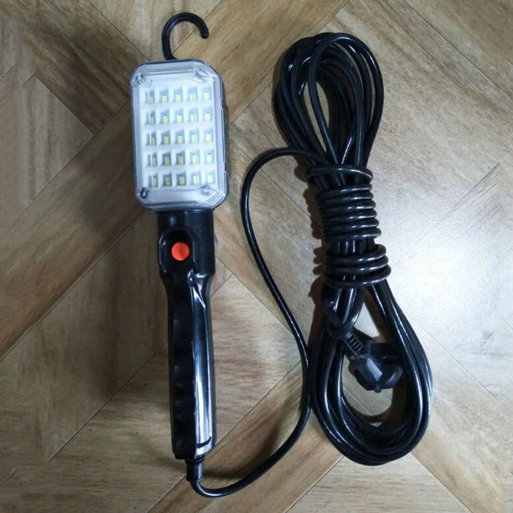 15W 25LED Garage Light 220V 10m Power Cable Work Light Magnet Car Vehicle Repairing Inspection Lamp 1500LM Construction Light