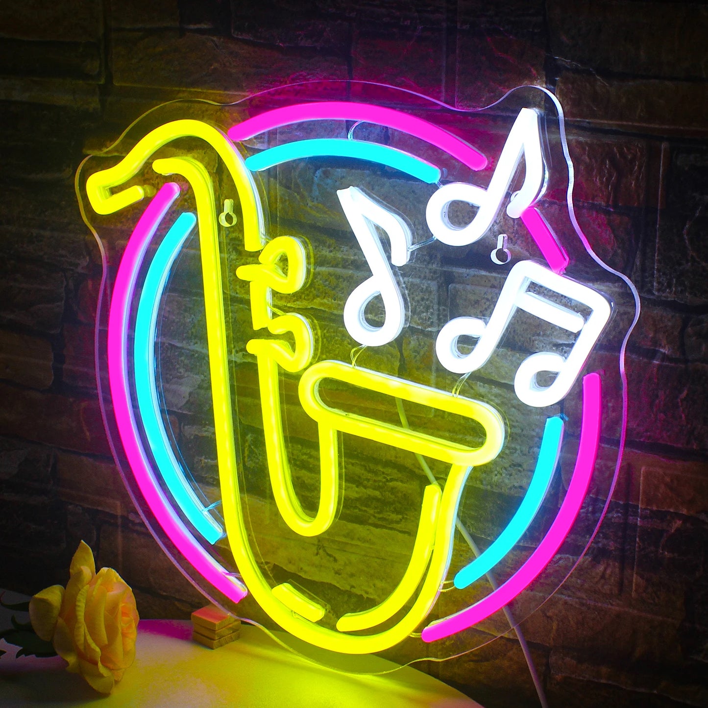 Rock Roll Neon Signs Guitar Music Led Neon Light Art Wall Decor for Game Room Music Party Rock Studio Bar Disco Party Neon