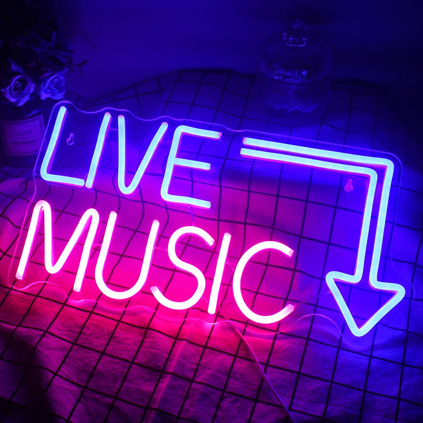 Rock Roll Neon Signs Guitar Music Led Neon Light Art Wall Decor for Game Room Music Party Rock Studio Bar Disco Party Neon