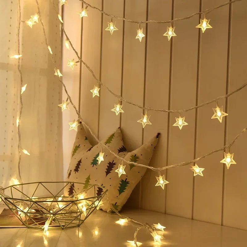 1.5M/3M/6M/10M Star String Lights Fairy Lights for Bedroom String Battery Powered Adapter Christmas Lights Wedding Party