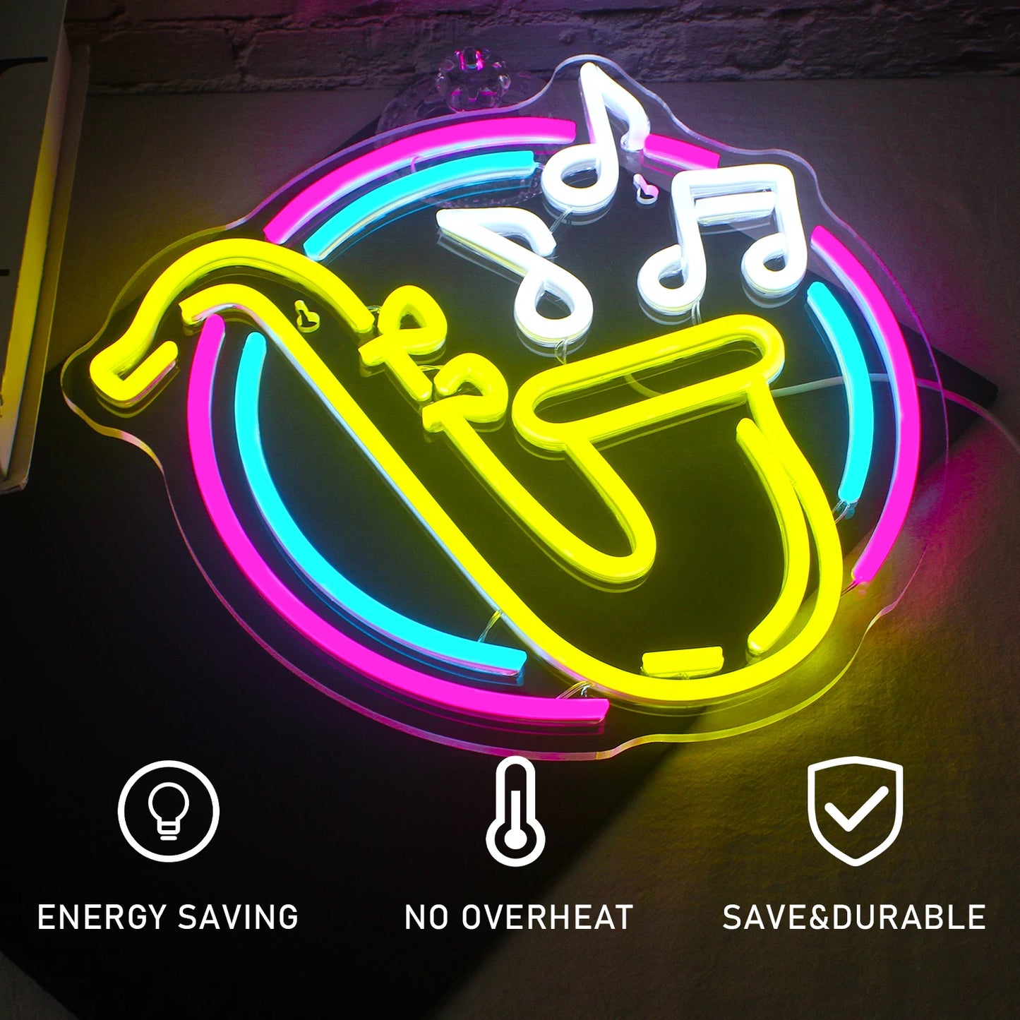 Rock Roll Neon Signs Guitar Music Led Neon Light Art Wall Decor for Game Room Music Party Rock Studio Bar Disco Party Neon