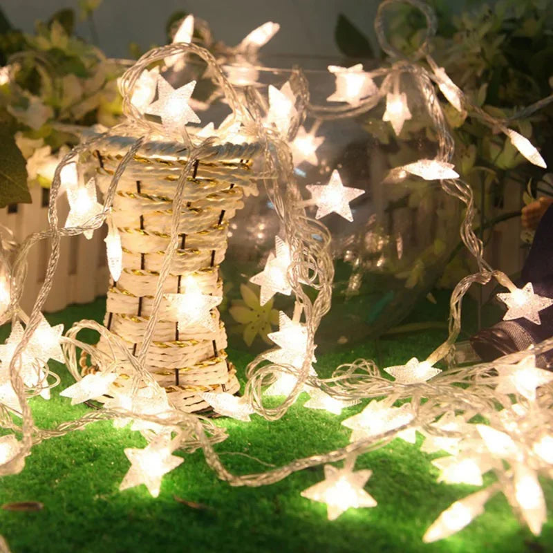 1.5M/3M/6M/10M Star String Lights Fairy Lights for Bedroom String Battery Powered Adapter Christmas Lights Wedding Party