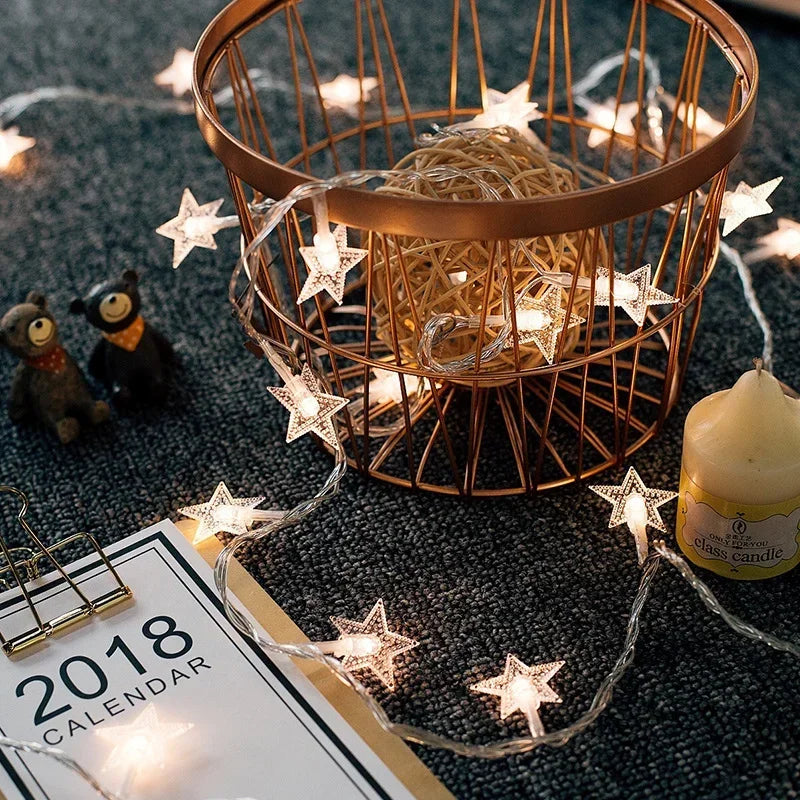 1.5M/3M/6M/10M Star String Lights Fairy Lights for Bedroom String Battery Powered Adapter Christmas Lights Wedding Party