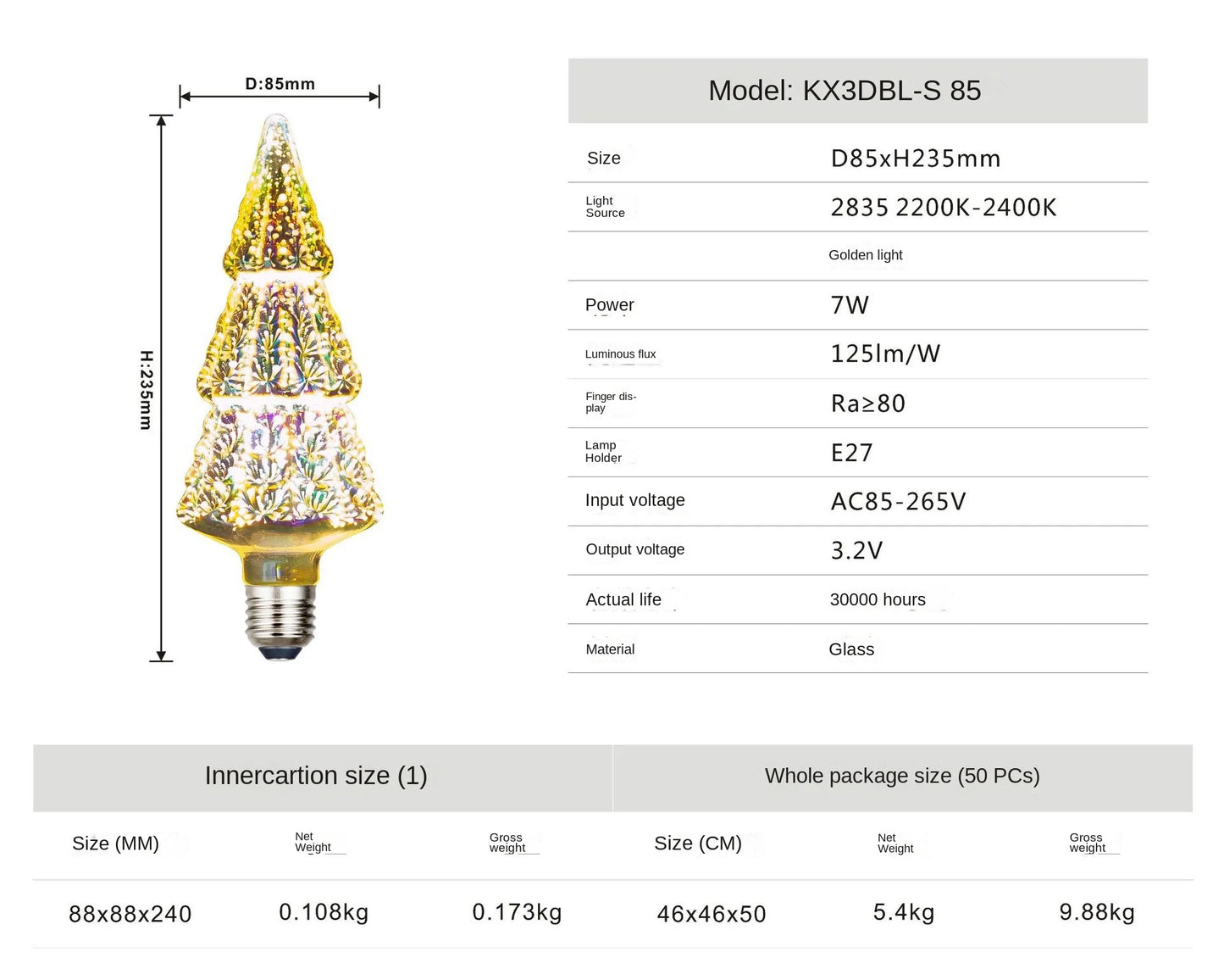 3D Colorful Decoration LED Bulb E27 Retro Lamp Vintage Edison LED Light Bulb ST64 A60 G80 G95 G125 Heart Christmas Night Light