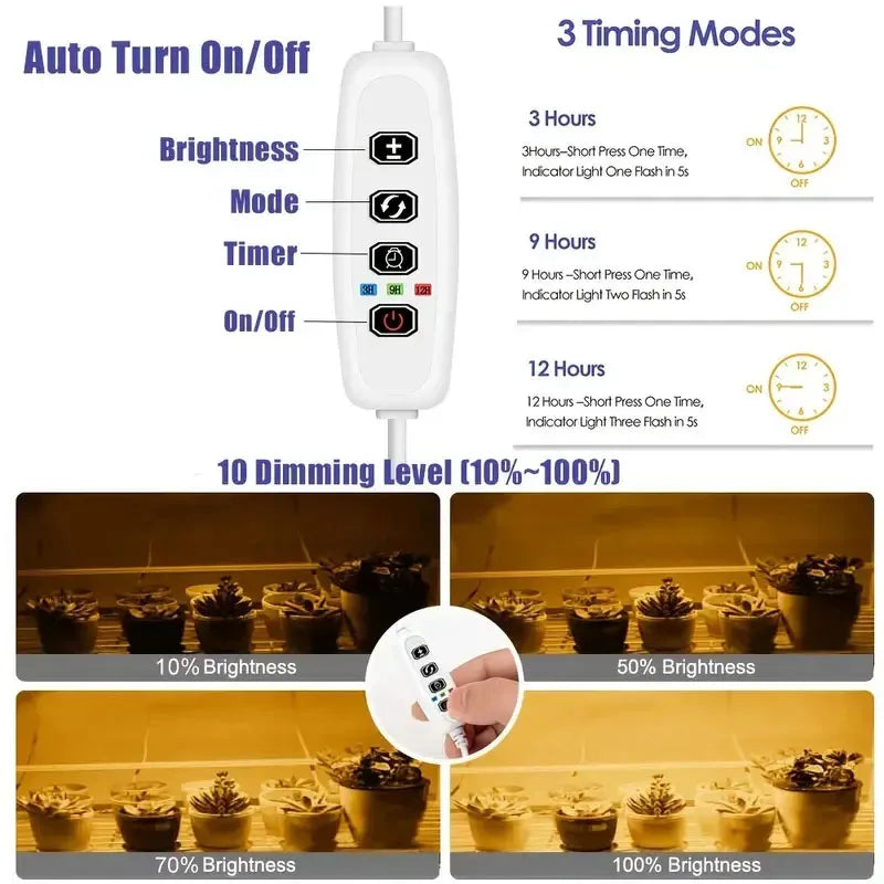 Led Grow Light USB Timer Phyto Lamp Plants Dimmable LED Lamp Phytolamps Full Spectrum Hydroponics Growing Lamps LED Plant Light
