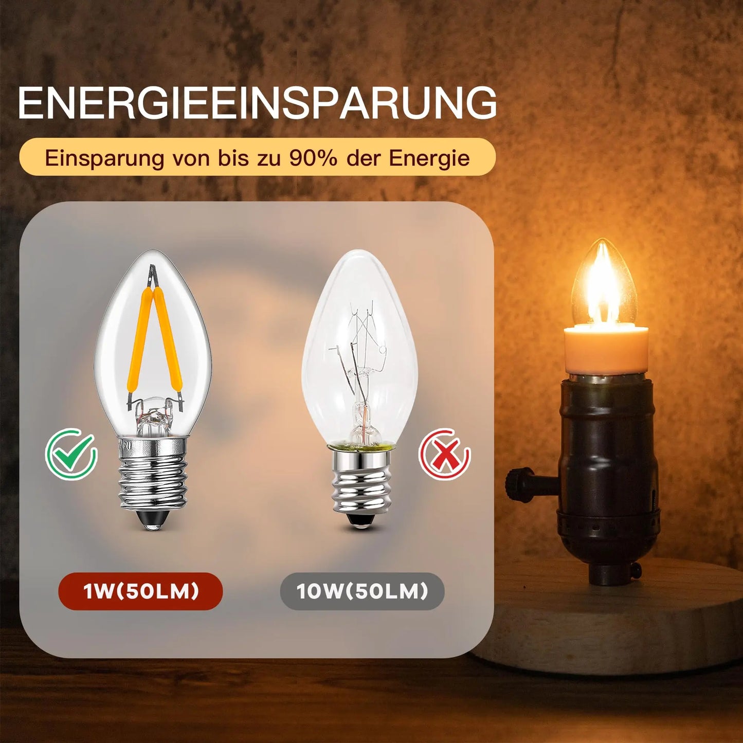 Candle C7 Led Bulb T20 T22 Tubular Mini Night Light E12 E14 Lamp Base Dimmable Edison Filament Bulb Chandelier Replacement Bulbs